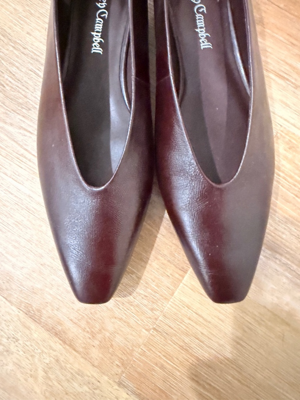 Jeffrey Campbell Hinted Brown Leather Pointed Toe High Vamp Flats - Picture 2 of 6